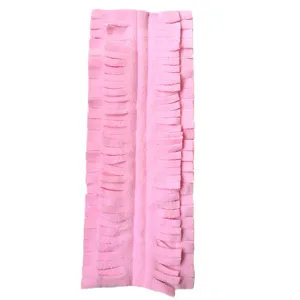 Paño de repuesto de microfibra rosa con diseño de flecos, paño de limpieza para mopa plana.