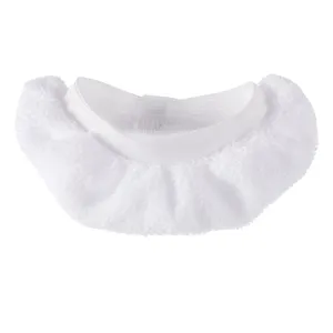 Microfiber steam cleaner replacement cloth cover detail, soft white mop head cleaning pad.