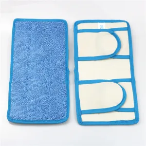 Recambio de mopa plana de microfibra con cierre de velcro para limpieza de suelos domesticos