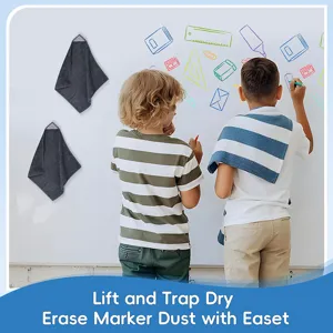 Magnetic microfiber cleaning cloth, absorbent small square towel for school blackboard.