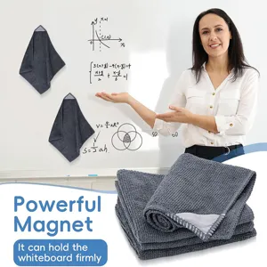 Magnetic microfiber cleaning cloth towel for whiteboard kitchen and household dusting tasks.