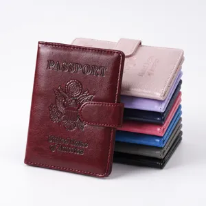 RFID Blocking Multifunctional PU Leather Passport Cover Travel Card Holder Wallet Organizer for Men and Women