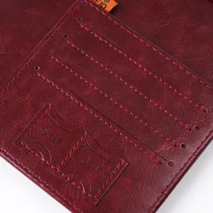RFID blocking PU leather passport holder travel wallet card case with multiple slots.