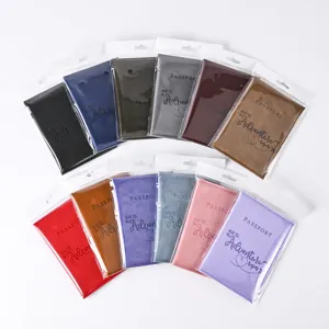 Multicolor PU leather passport cover protective holder travel document organizer case ID card bag