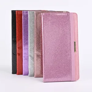 Colorful glitter PU leather passport cover card holder wallet travel document organizer.
