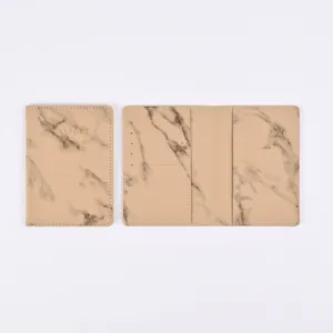 Marble Pattern Passport Cover Travel Document Holder Card Pocket Detail View Display