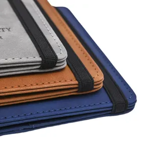 PU leather passport holder travel wallet with elastic band, multi-color vintage passport cover set.