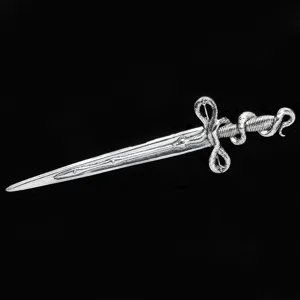 Silver metal dagger hairpin gothic vintage sword hair stick unique fashion hair accessory