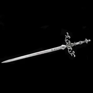 Chinese retro cross sword metal hairpin for ancient hair bun decoration and fashion headdress.