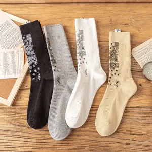 Classic paisley print crew socks made from comfortable cotton with stylish vintage design.