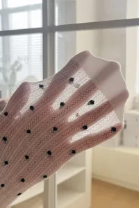 Summer sweet polka dot sheer mesh socks for women breathable thin invisible socks