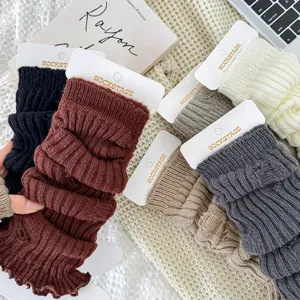 Gebreide beenwarmers voor vrouwen meisjes slouch sokken winter laarsboeien kawaii stijl