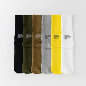 Frühling Sommer minimalistische einfarbige japanische lässige lange Baumwollsocken.