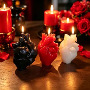 Bougie parfumée cœur anatomique 3D cire de soja créative cadeau romantique Saint-Valentin chambre