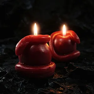 Dark style snake apple shaped scented candle, natural soy wax, perfect for Halloween gifts.