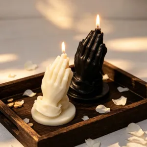 Praying hands scented candle aesthetic prayer hand wax home decor gift room decoration candle