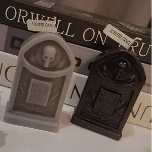 Halloween Skull Tombstone Scented Candle Gothic Horror Series Soy Wax Decorative Ornament Creative Gift Candle