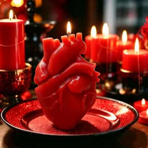 Bougie parfumée en forme de cœur rouge cadeau romantique décoration d'intérieur chic
