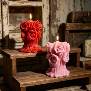 Handgemachte 3D Rosen Bouquet Duftkerze ästhetische Raumdeko romantisches Valentinstag Geschenk