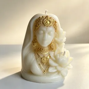 Exquisite lotus goddess scented candle, handmade soy wax home decor gift for relaxation.