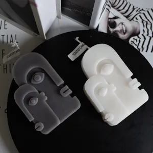 Candela Profumata Viso Astratto Cera di Soia Candela Aromatica d'Arte Minimalista Per Arredamento Casa Soggiorno Camera da Letto Ornamenti da Scrivania