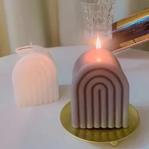 Arch scented candle pillar geometric wax home decor aesthetic candle for cozy room style