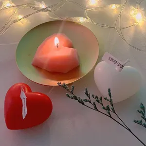 Scented heart candle Valentine gift romantic home decor party photo prop aroma wax candle