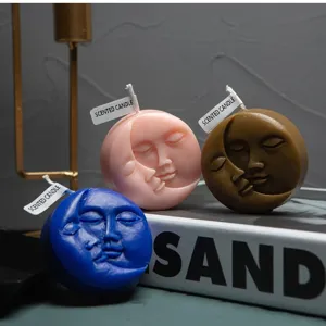 Creative Sun Moon Face Scented Candle Mythological Style Aromatherapy Home Decoration