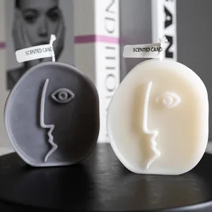 Nordic Minimalist Abstract Face Scented Candle Soy Wax Handmade Aesthetic Aromatherapy Candle For Home Decor Gift