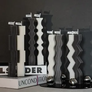 Minimalistische geometrische duftkerze, moderne unregelmäßige skulpturale kerze.