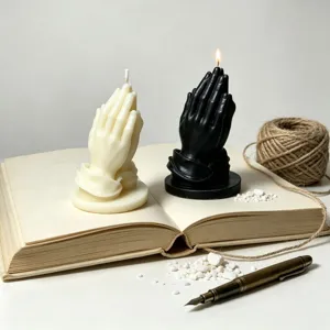 Praying hands scented candles set black white aesthetic prayer candle home decor gift