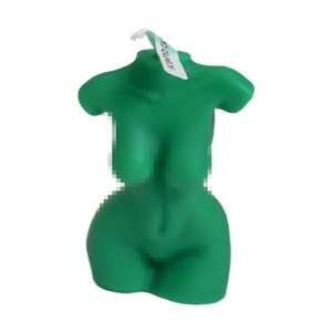 Candela profumata corpo femminile verde torso artistico cera decorazione per casa