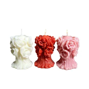 3D Rosen Blumenstrauch Duftkerze Valentinstag Geschenk Romantische Tischdeko Wachs