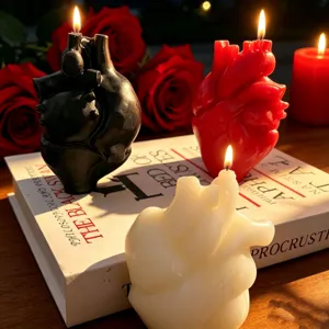 Bougie Parfumée en Forme de Cœur Créative Cadeau Romantique de Saint-Valentin Bougie d'Aromathérapie en Cire de Soja Faite Main pour Décoration de Maison