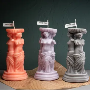 Candela Profumata a Colonna Dea Venere Fatta a Mano in Cera di Soia Candela per Aromaterapia Decorazione per la Casa Regalo di Scultura d'Arte
