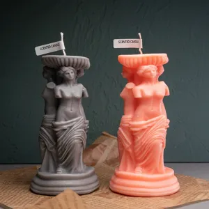 Candela profumata scultura Venere a 3 lati candela a colonna estetica decorazione casa