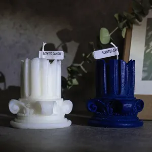 Juego de velas perfumadas de pilar romano, vela decorativa de aromaterapia de estilo europeo