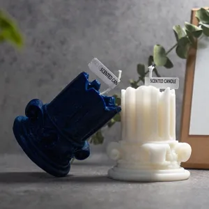 Vela aromática pilar romano estilo retro europeo cera estética decoración regalo creativo