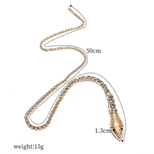 Exquise pince à cheveux serpent strass cristal queue de cheval mode accessoire chic