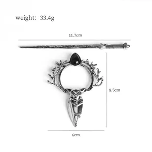 Gothic bat antler hair stick set vintage metal hair pin viking hair accessories for women