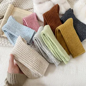 Winter Japanese wool socks thick warm colorful flecked crew socks multi-color set