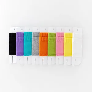 Vibrant candy color half toe socks set, colorful ribbed foot covers detailed display.