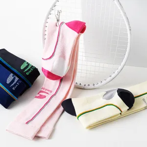 Breathable mesh tennis compression socks for women, fitness calf support athletic hosiery.