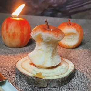 Apple scented candle creative fruit shape handmade paraffin wax home decor gift party supply 1pc