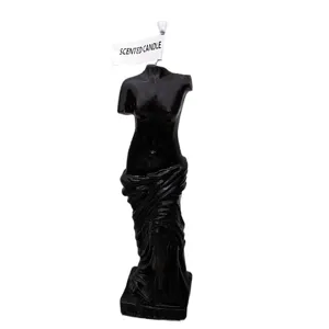 Bougie parfumée noire Vénus de Milo, sculpture artistique en cire pour décoration de maison.