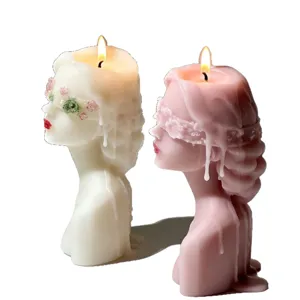 Exquisite blindfolded girl bust scented candle for home decor and unique gifts.