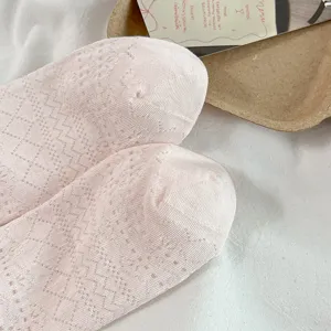Rosa Netz Strick Damen Socken atmungsaktiv Fruehling Sommer casual Bequem Baumwolle weich