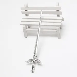 Vintage silver sword hair stick hairpin wuxia Chinese ancient style hair accessories decorative.