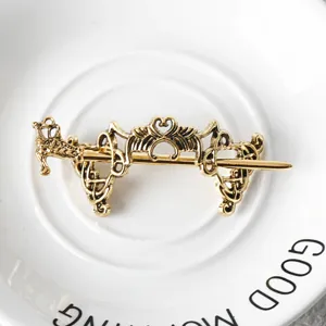 Celtic Viking sword hair pin antique gold retro hair clip vintage headwear hair accessory