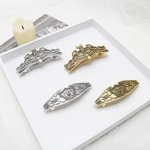 Vintage viking style metal barrette spring hair clip for women, exquisite retro headwear.